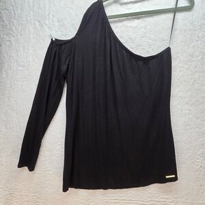 Michael Kors One Shoulder Long Sleeve Womens Top‎ XL Quiet Luxury Asymmetrical